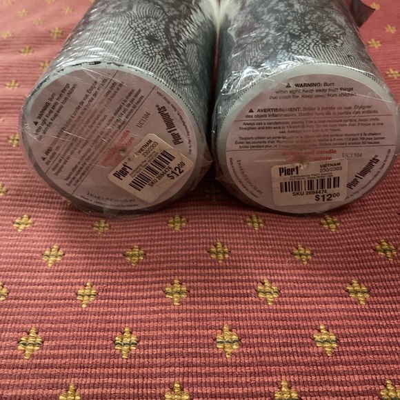 Pier One White Candles with Black design - Picture 4 of 6